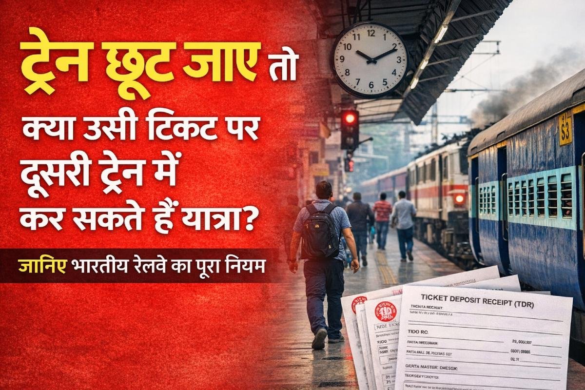 ट्रेन छूट जाए तो क्या उसी टिकट पर दूसरी ट्रेन से यात्रा की जा सकती है – भारतीय रेलवे नियम