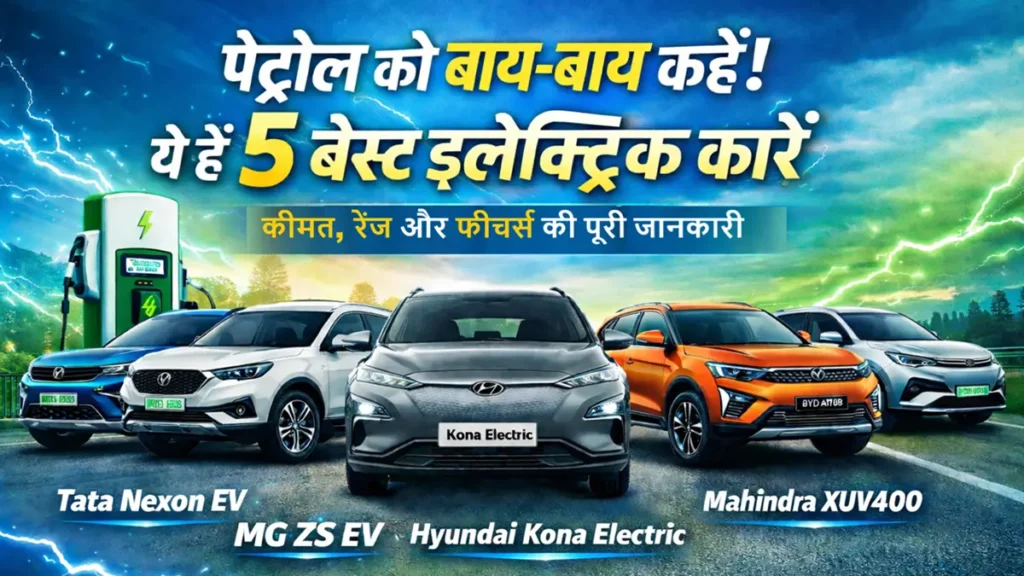 भारत की 5 बेस्ट इलेक्ट्रिक कारें – कीमत, रेंज और फीचर्स की पूरी जानकारी