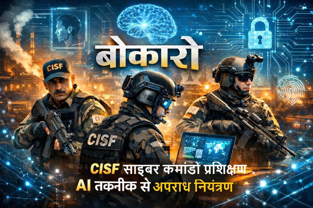 CISF जवान साइबर कमांडो प्रशिक्षण लेते हुए, AI तकनीक से अपराध नियंत्रण