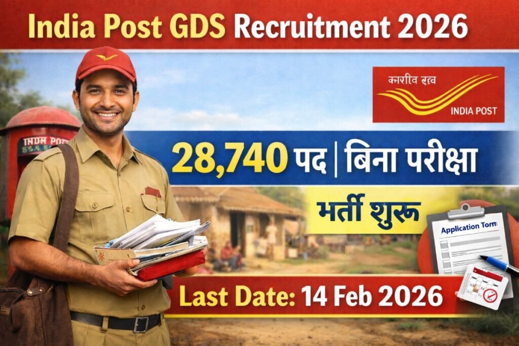 India Post GDS Recruitment 2026 without exam 28740 posts