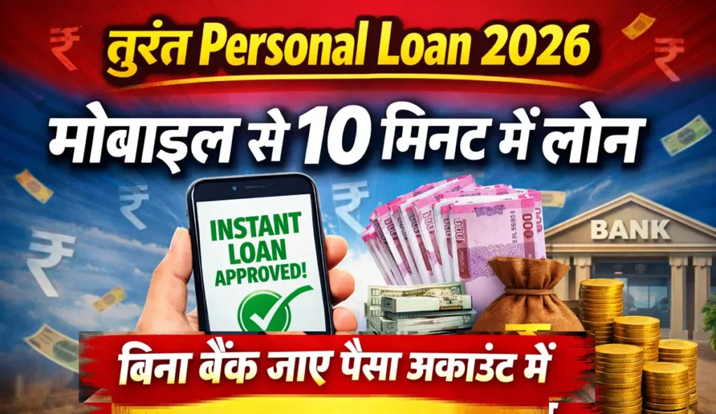 मोबाइल से तुरंत पर्सनल लोन लेने का तरीका 2026