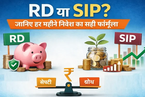 RD या SIP तुलना इमेज – हर महीने निवेश का सही फॉर्मूला और सेफ्टी बनाम ग्रोथ की जानकारी