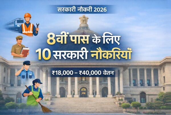 8वीं पास के लिए 10 सरकारी नौकरियां 2026