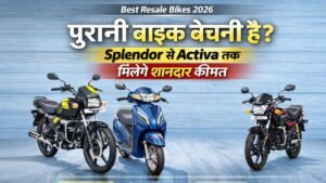 Best resale value bikes in India 2026 Hero Splendor Honda Activa Honda Shine resale value