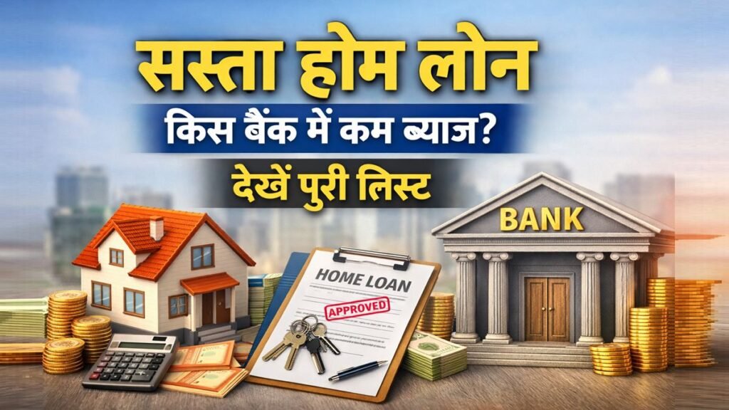 भारत में सबसे सस्ता होम लोन 2026, किस बैंक में कम ब्याज