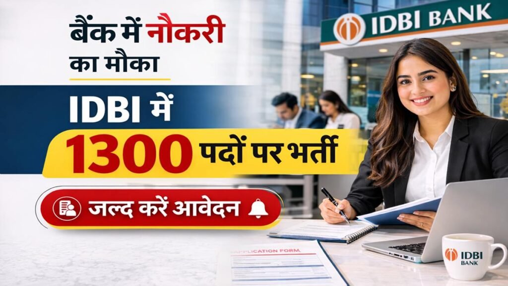 IDBI Bank Recruitment 2026 1300 posts bank job apply
