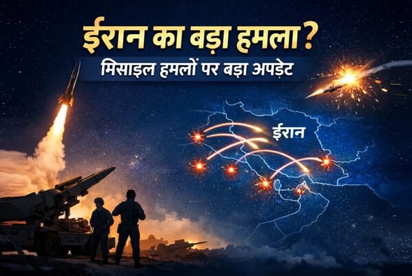 ईरान मानचित्र के साथ मिसाइल हमलों का प्रतीकात्मक न्यूज़ ग्राफिक