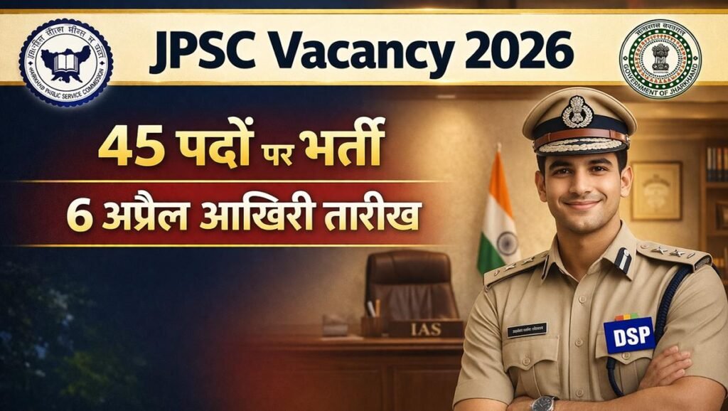 JPSC Vacancy 2026 Deputy Collector Recruitment 45 posts last date 6 April