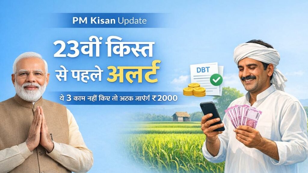 पीएम किसान 23वीं किस्त अलर्ट नरेंद्र मोदी और किसान ₹2000 भुगतान योजना अपडेट