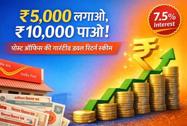 पोस्ट ऑफिस की KVP स्कीम में ₹5,000 निवेश पर 115 महीने में डबल रिटर्न
