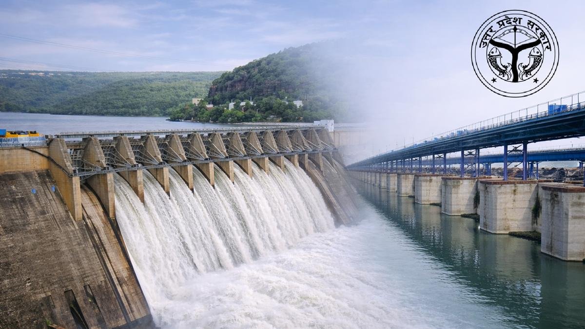 यूपी सिंचाई विभाग भर्ती 2026 के लिए डैम और नहर का दृश्य