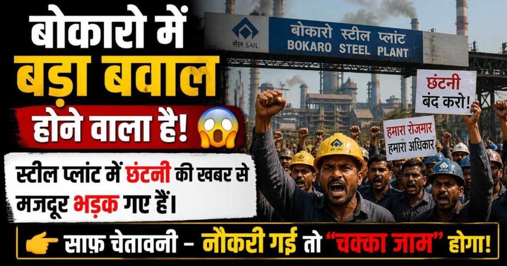 Bokaro Steel Plant में हड़कंप! नौकरी गई तो सड़क जाम करेंगे मजदूर