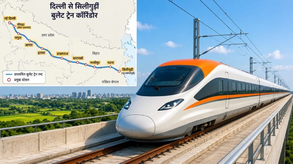 Delhi to Siliguri Bullet Train High Speed Rail Corridor